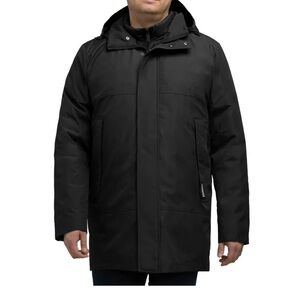 Hunter Men’s 3-IN-1 Detachable hood stand collard jacket black small